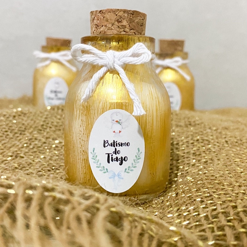 4 Velas Aromáticas Personalizadas para Batismo Batizado