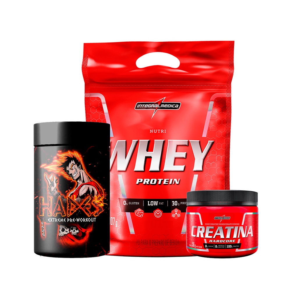 Kit Suplemento Combo 1x Nutri Whey Refil 907g 1x Creatina 150g Pre