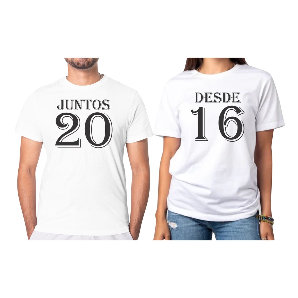 Kit Camiseta Casal Namorados Juntos Desde Personalizada A Data Do