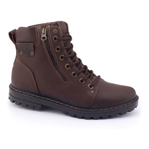 Bota Coturno Couro Pegada Washed Tratorada Ziper Shopee Brasil