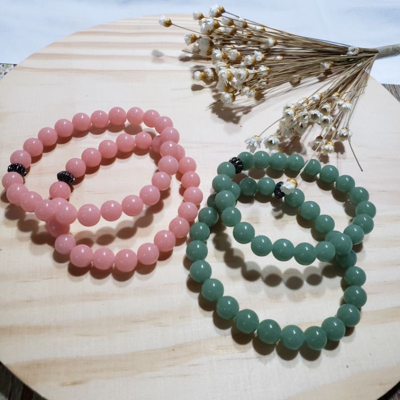 Pulseira Individual Em Quartzo Verde Ou Goiaba Nude Shopee Brasil