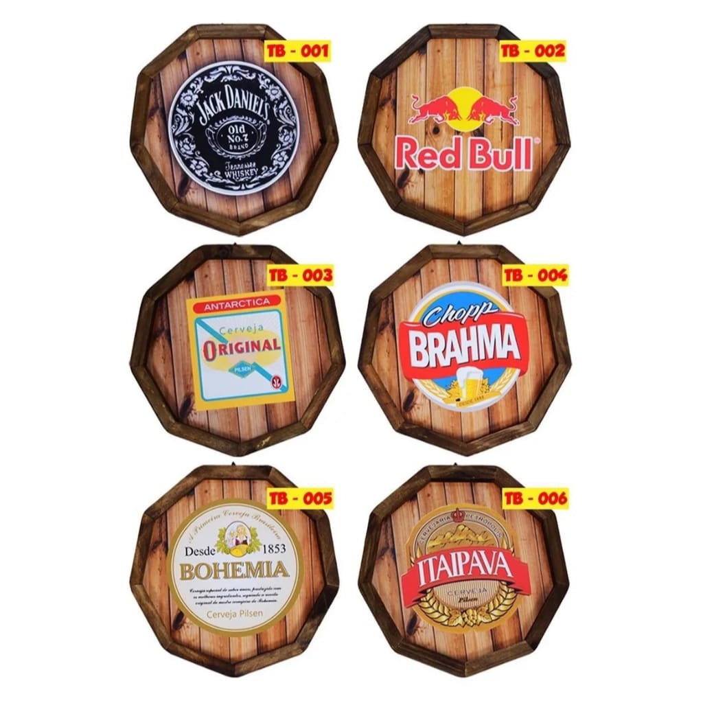 Kit Quadros Para Churrasqueira Tampa De Barril Cerveja Shopee Brasil