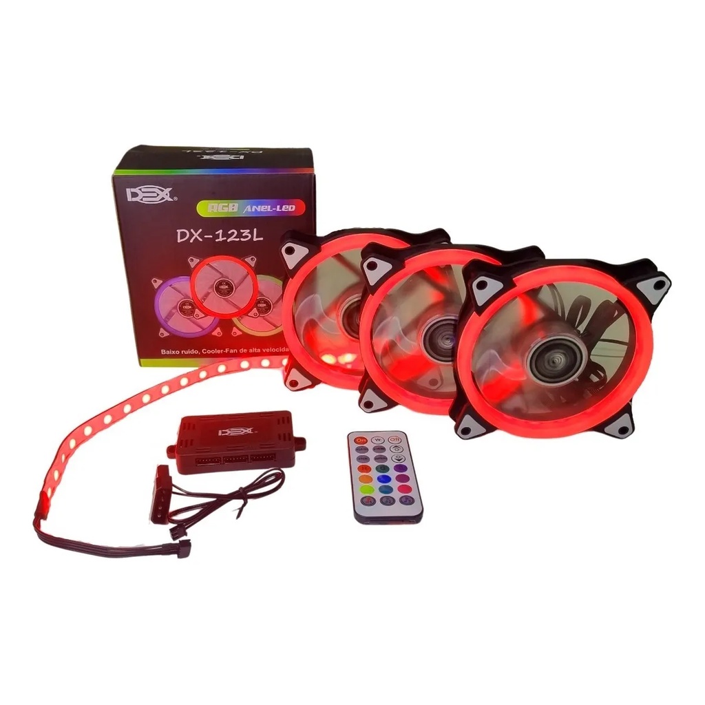 Kit Cooler Fan Mm Rgb Fita Led Controladora E Controle Shopee Brasil