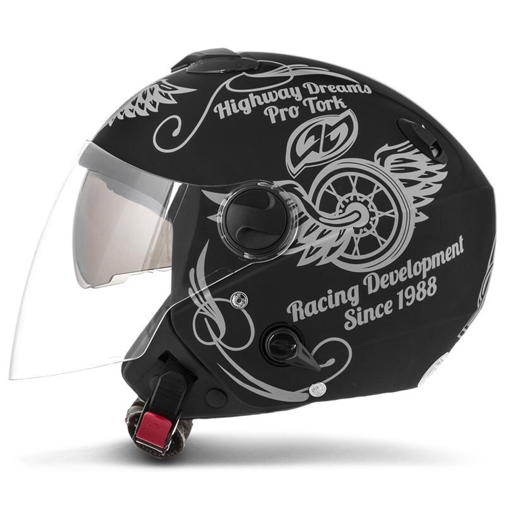 Capacete Aberto Masculino Motociclista New Atomic Highway Dreams Fosco