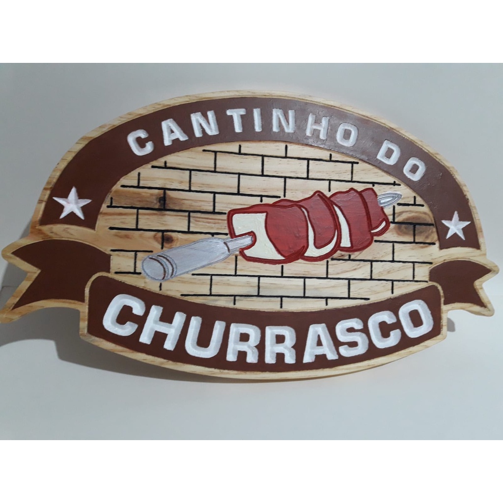 Placa Decorativa Cantinho Do Churrasco Madeira Shopee Brasil