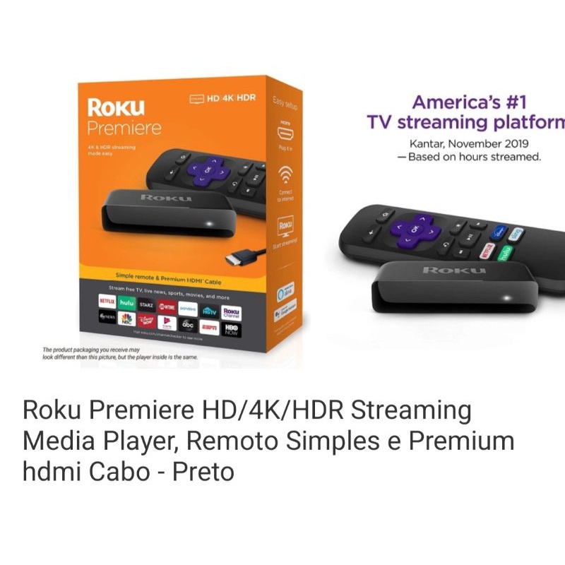 Roku Premiere Hd K Hdr Streaming Media Player Remoto Simples E