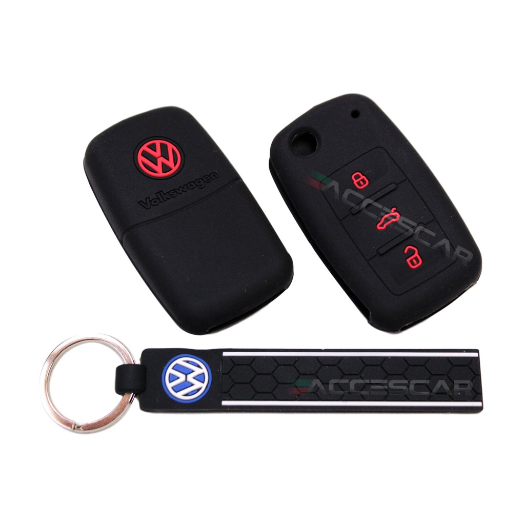 Kit Capa Silicone Chave Canivete Es Volkswagen Chaveiro