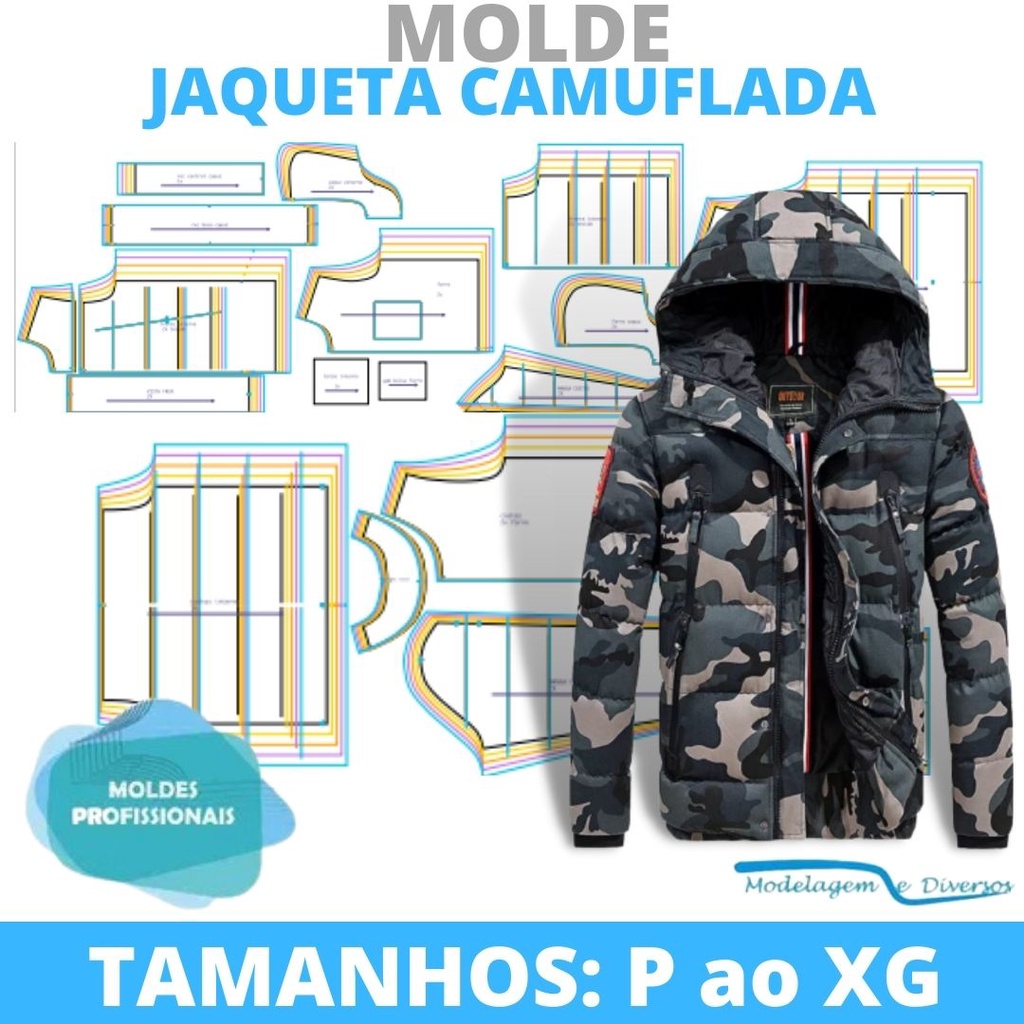 Molde Jaqueta Metalace Modelagem Diversos Correios Shopee Brasil