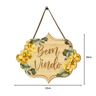 Placa De Porta Decorativa Frases Bem Vindo Flores Sala Shopee Brasil