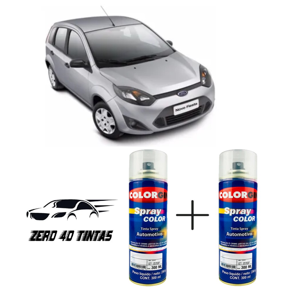 Kit Pintura Automotiva Spray Prata Enseada Ford Verniz Lixa