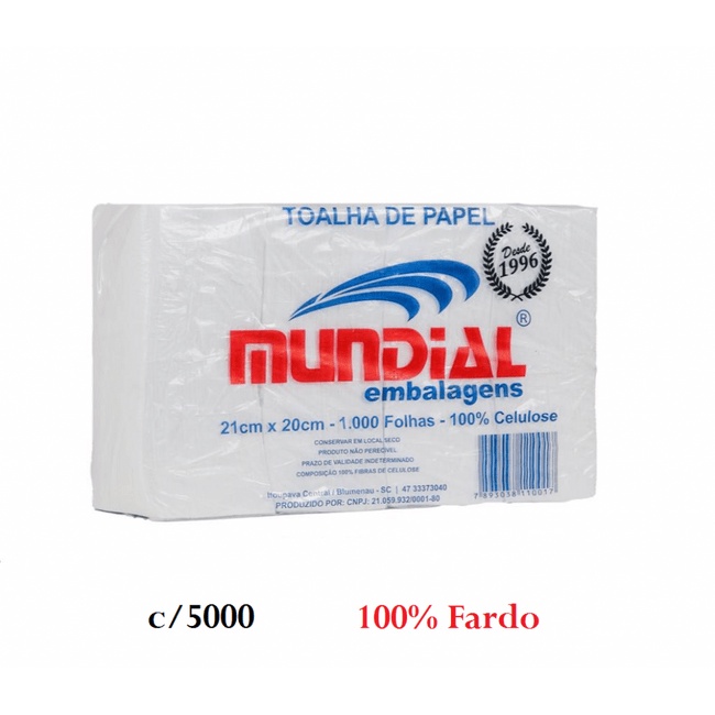 Fardo Papel Toalha Interfolha Mundial Branco C 5000 Folhas Shopee Brasil