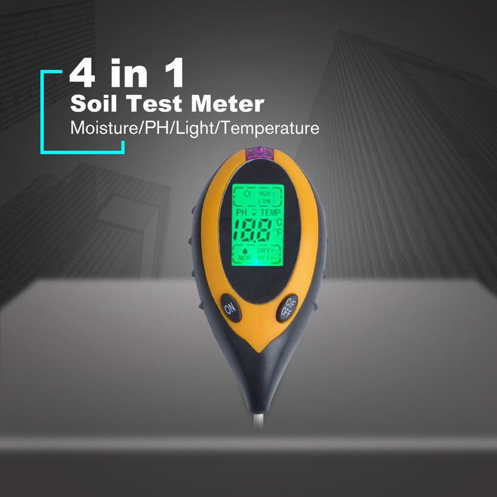 4 Em 1 Medidor De PH Umidade Do Sol Testador De Temperatura Da Luz