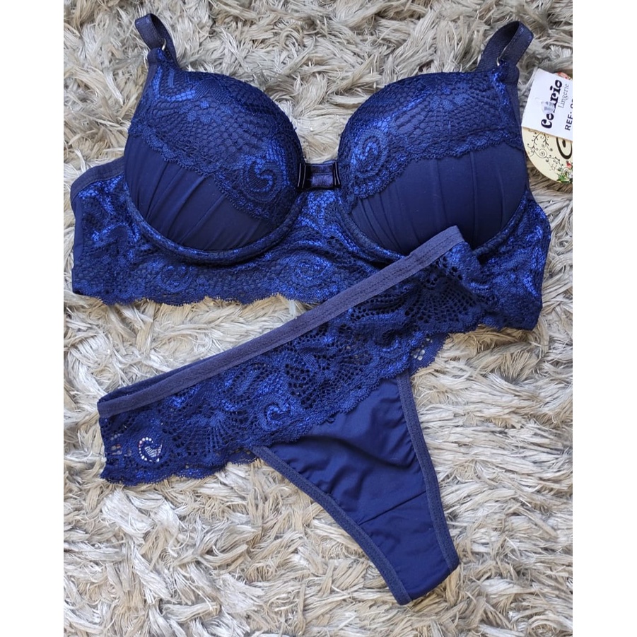 Colírio Lingerie Conjunto Calcinha e Sutiã Renda Bojo Cod Shopee Brasil
