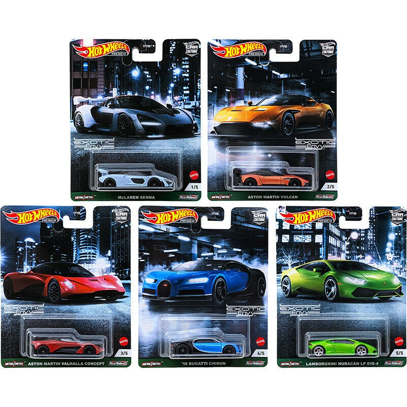 HOT WHEELS SET COMPLETO EXOTIC ENVY 5 MINIATURAS CAR CULTURE