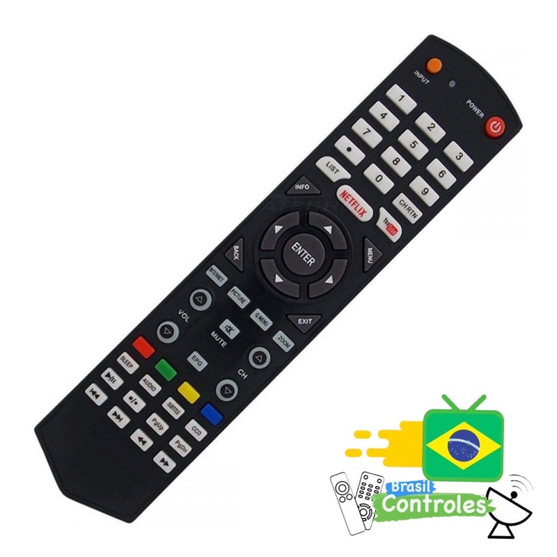 Controle Remoto Para TV LED Semp Toshiba Netflix E Youtube CT 8063