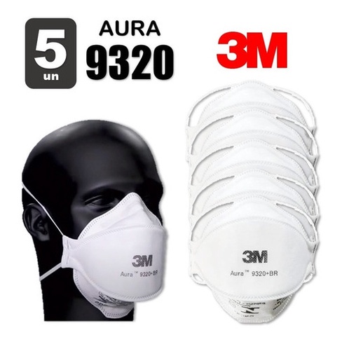 Máscara Aura 9320 br Pff2 N95 Ca 30592 Kit 5 Un 3m Shopee Brasil