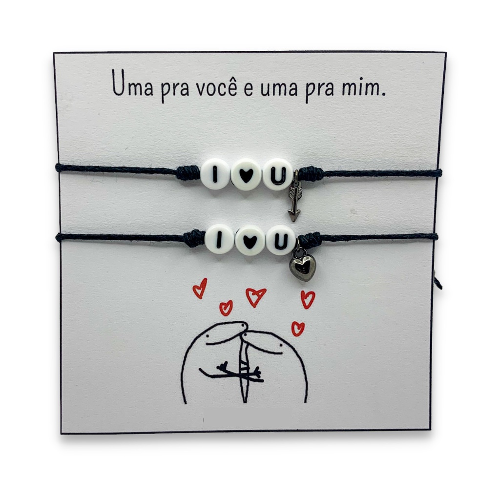 Pulseira De Casal Pulseira Para Namorados Pulseira I Love You Par