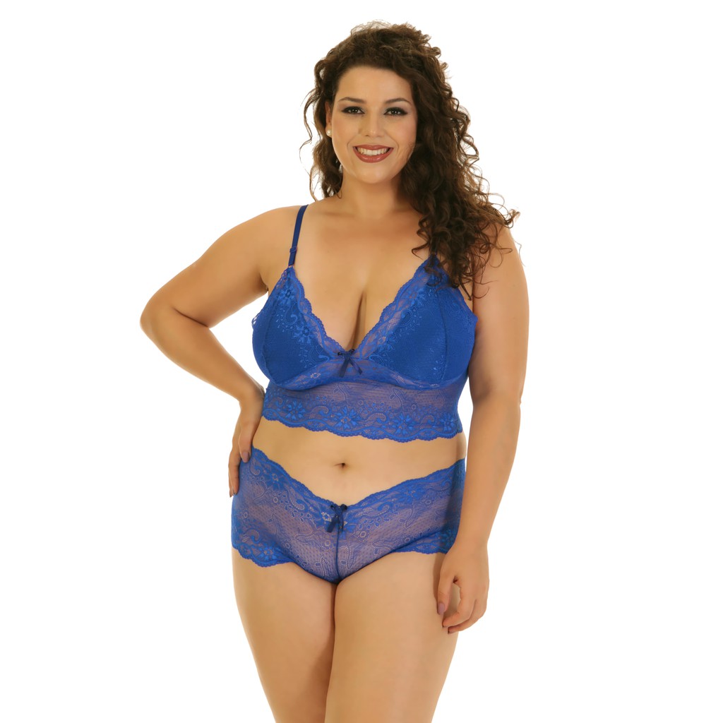 Conjunto Em Renda Plus Size Espera Marido Lingerie Shopee Brasil