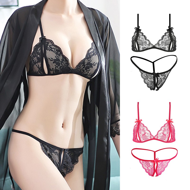 Conjunto De Lingerie Feminina Sexy Calcinha Fio Dental E Renda