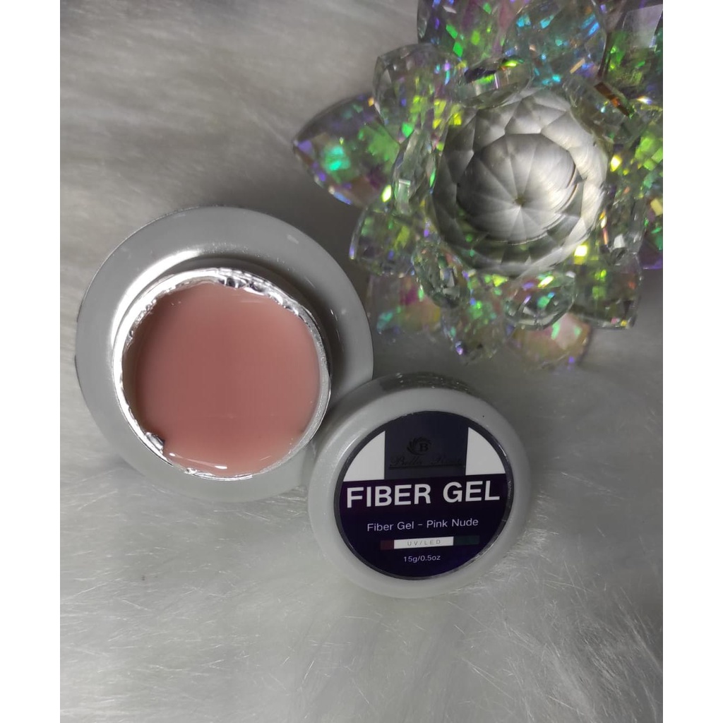 Fiber Gel Bella Rosa Pink Nude 15g Unha Fibra Alongamento Acrigel