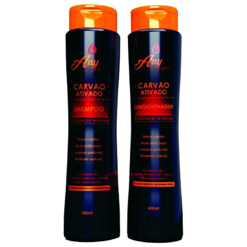 Kit Capilar Carvão Ativado Anyliss 2 Itens Shampoo e Condicionador