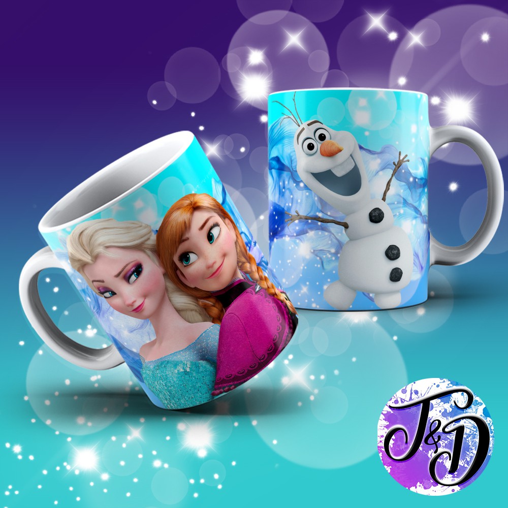 Caneca Infantil Frozen Anna Elsa E Olaf Shopee Brasil