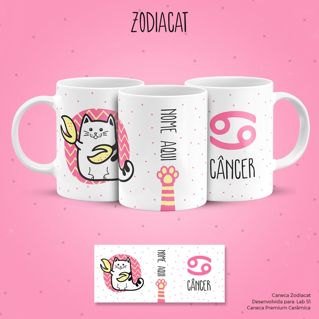 Caneca Personalizada Gatinhos Signos Canc R Cer Mica Ml Shopee