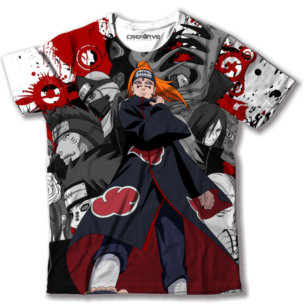 Camiseta Camisa Naruto Shippuden Pain Chikushodo Akatsuki Renegado