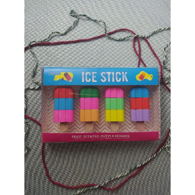 4 Borracha Ice Stick Sortidas Mateiral Escolar Kawaii Papelaria