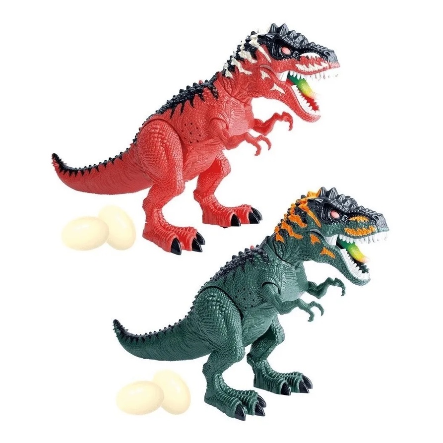 Dinossauro Tiranossauro Rex Luz Som E 2 Ovos Brinquedo Shopee Brasil