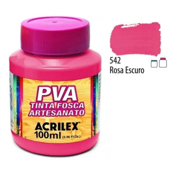 Tinta PVA Artesanato Rosa Escuro 100ml Acrilex P Madeira Shopee Brasil