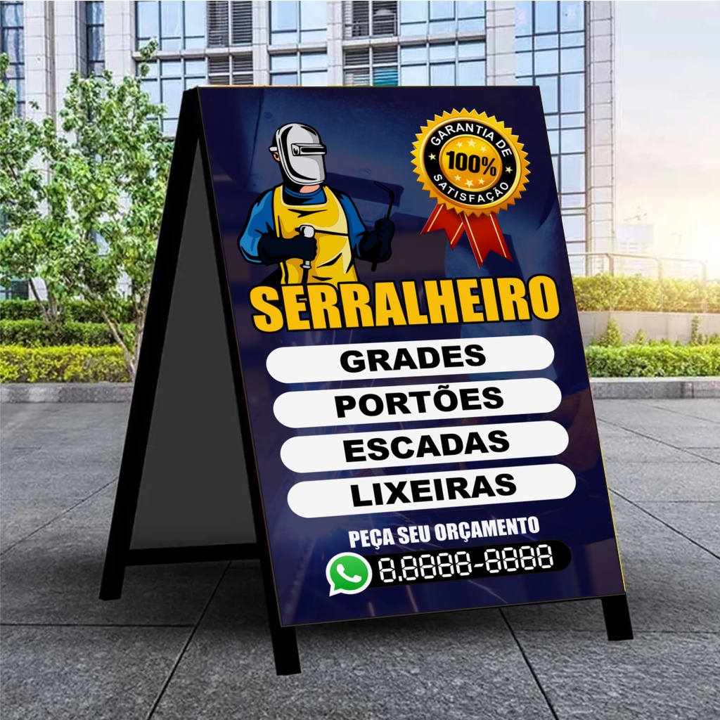 Cavalete 2 LADOS Serralheiro 45x65 Shopee Brasil