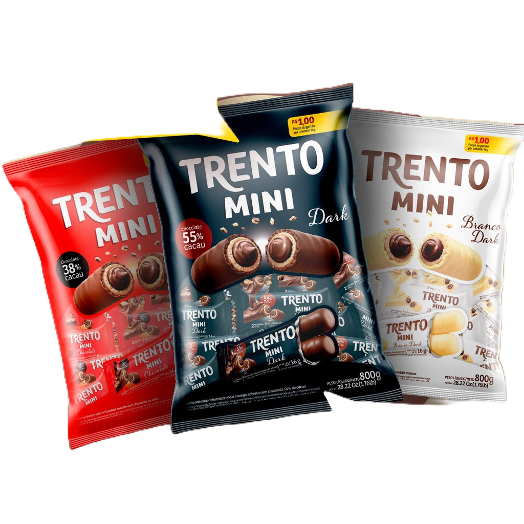 Chocolate Trento Mini 800g 50 Unidades Sabores Shopee Brasil