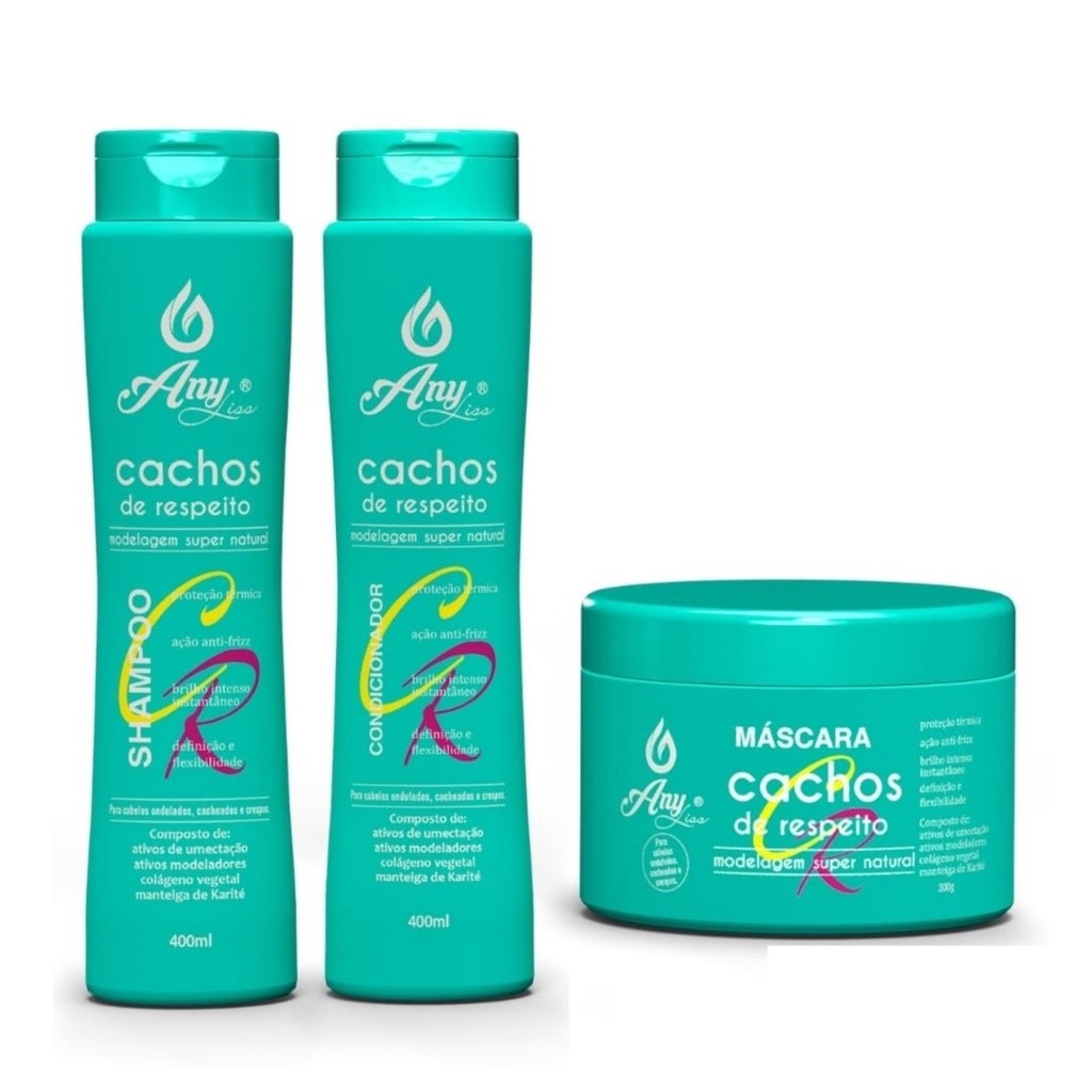 Kit Capilar Cachos De Respeito Any Liss Itens Shampoo Condicionador