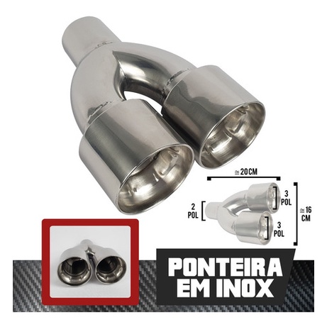 Ponteira Escapamento Dupla Universal Aço Inox Hp Racing Shopee Brasil