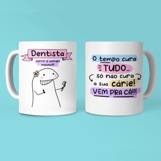 Caneca Flork Dentista Branca Porcelana Personalizada Ml Shopee