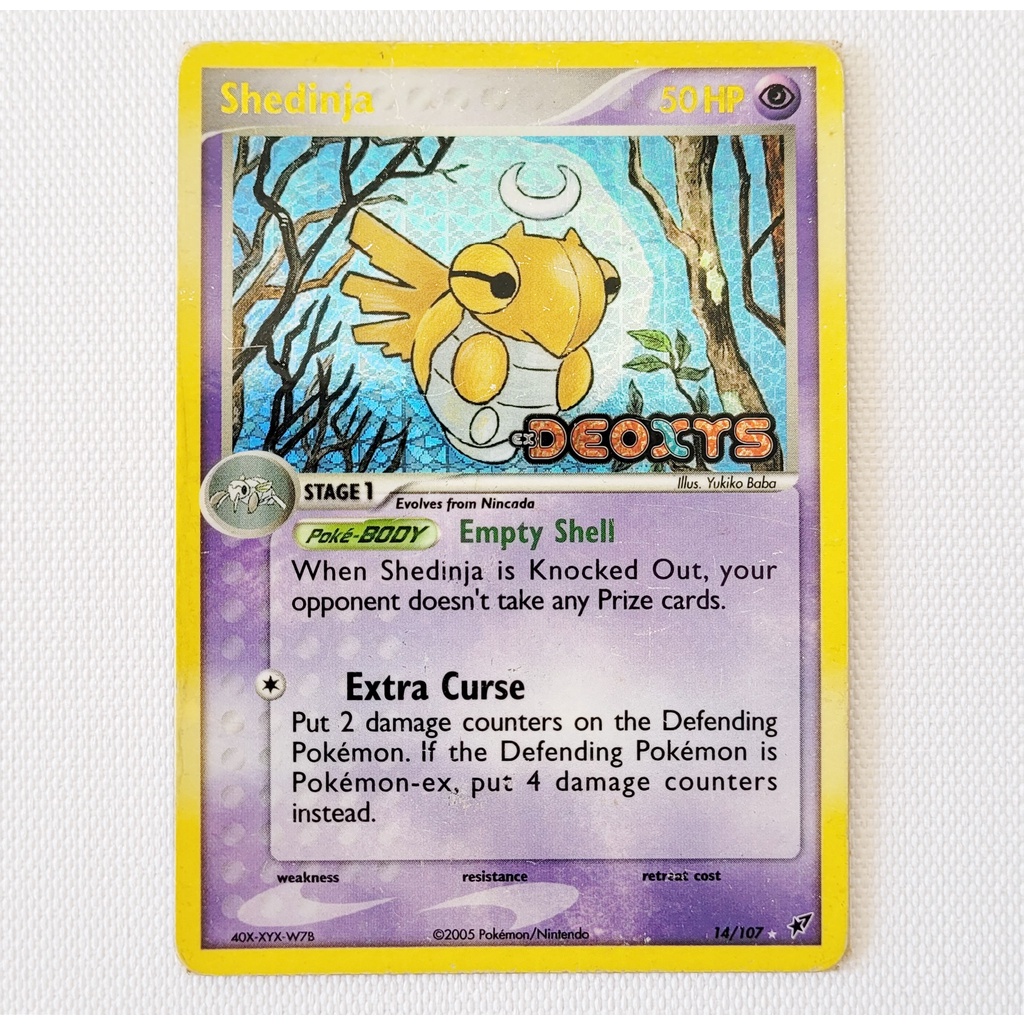 Carta Antiga Pokemon Shedinja 14 107 Holo Rare Reverse Ex Deoxys