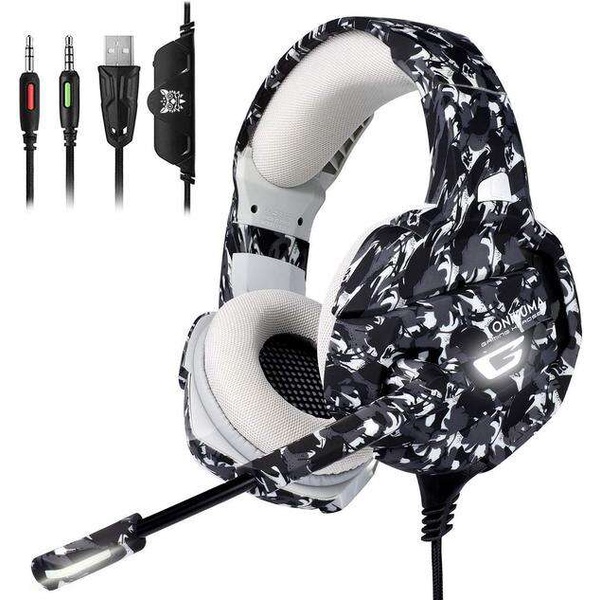 Fone De Ouvido Gamer Onikuma K B Camuflado Cinza Shopee Brasil