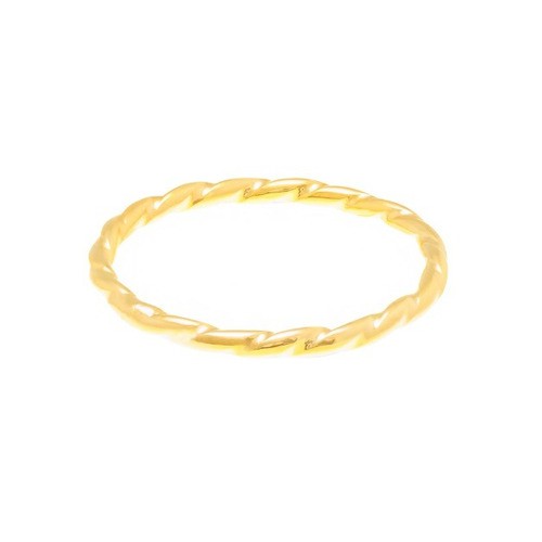 Anel Rommanel Banhado Ouro 18k Aro Fino Corda Torcido Bonito Shopee