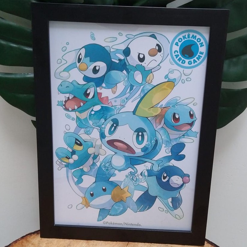 Quadros Decorativos Moldura E Vidro Pok Mon Pikachu Squirtle