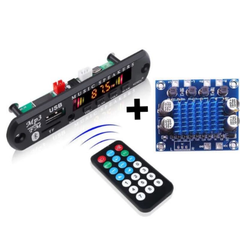 Kit Placa Decodificador De Udio Bluetooth Amplificador De W