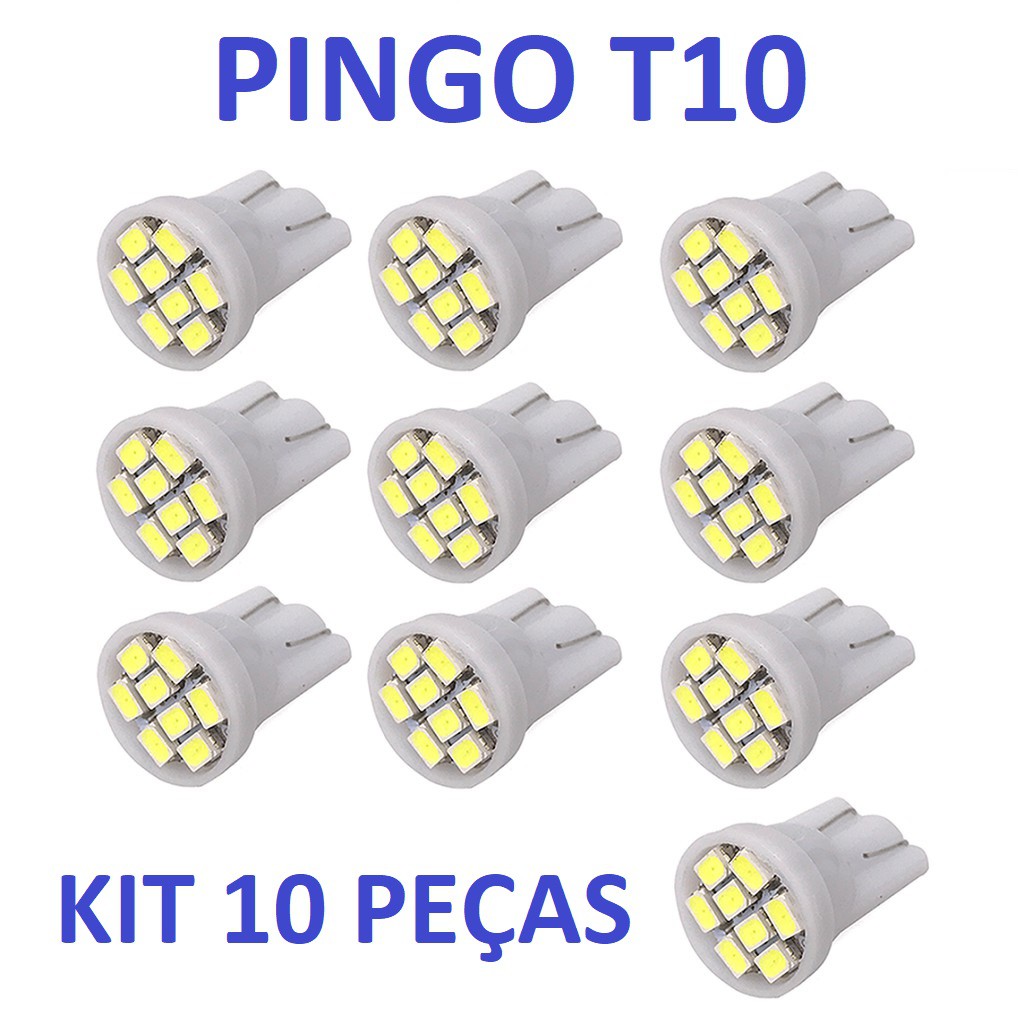 Kit L Mpadas Super Led Pingo T W W Leds Smd Para Farolete