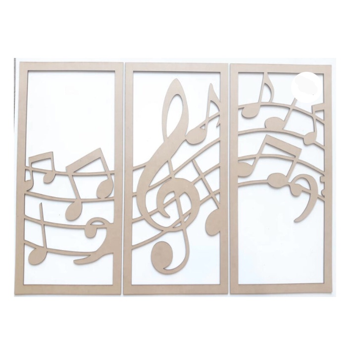 Quadro Painel Trio Musicais Em Mdf Cr Vasado Para Parede Shopee Brasil