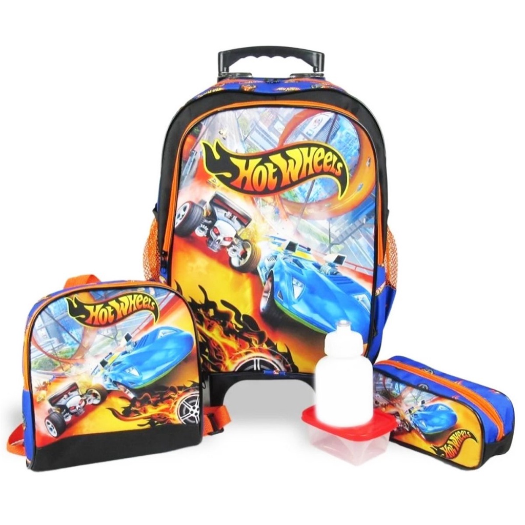 Kit Mochila Infantil Hot Wheels Tam G Rodinhas Shopee Brasil