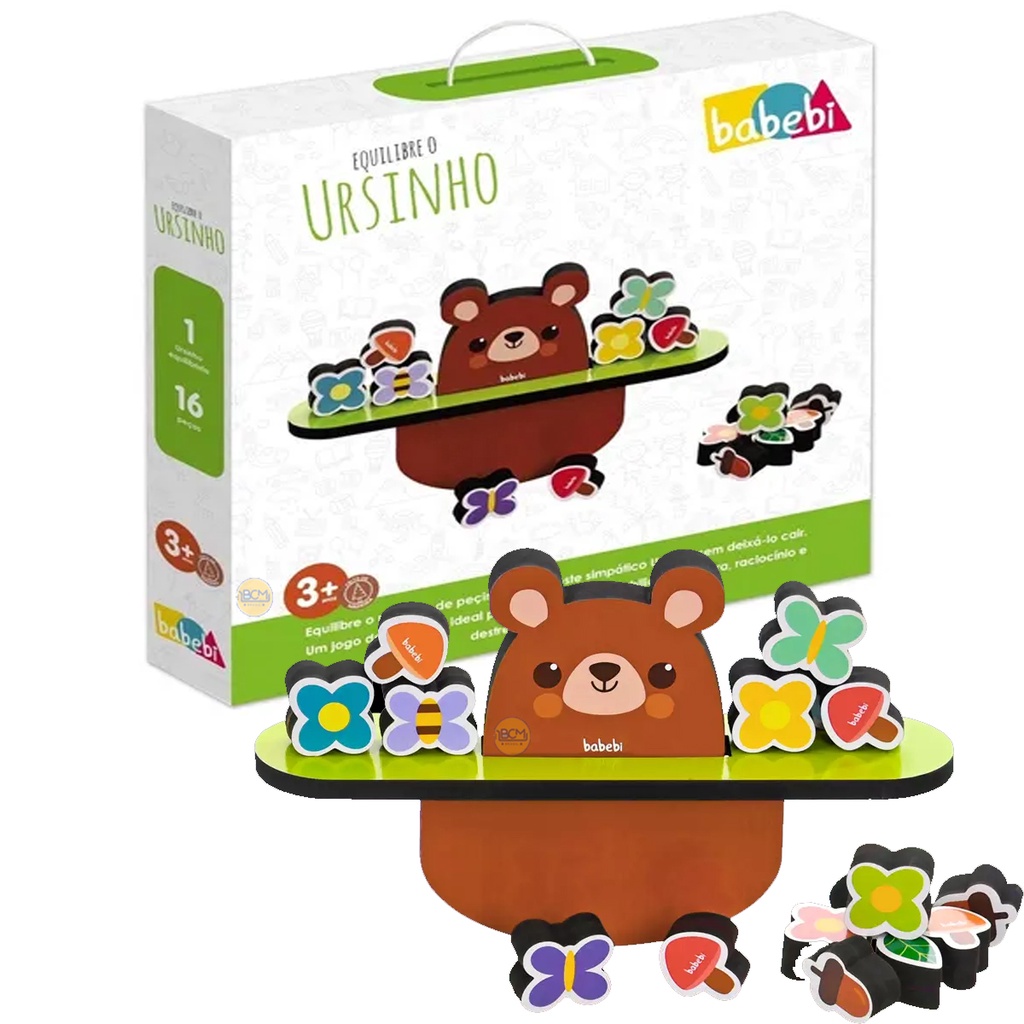 Brinquedo Educativo Madeira Equilibre Ursinho Infantil Shopee Brasil