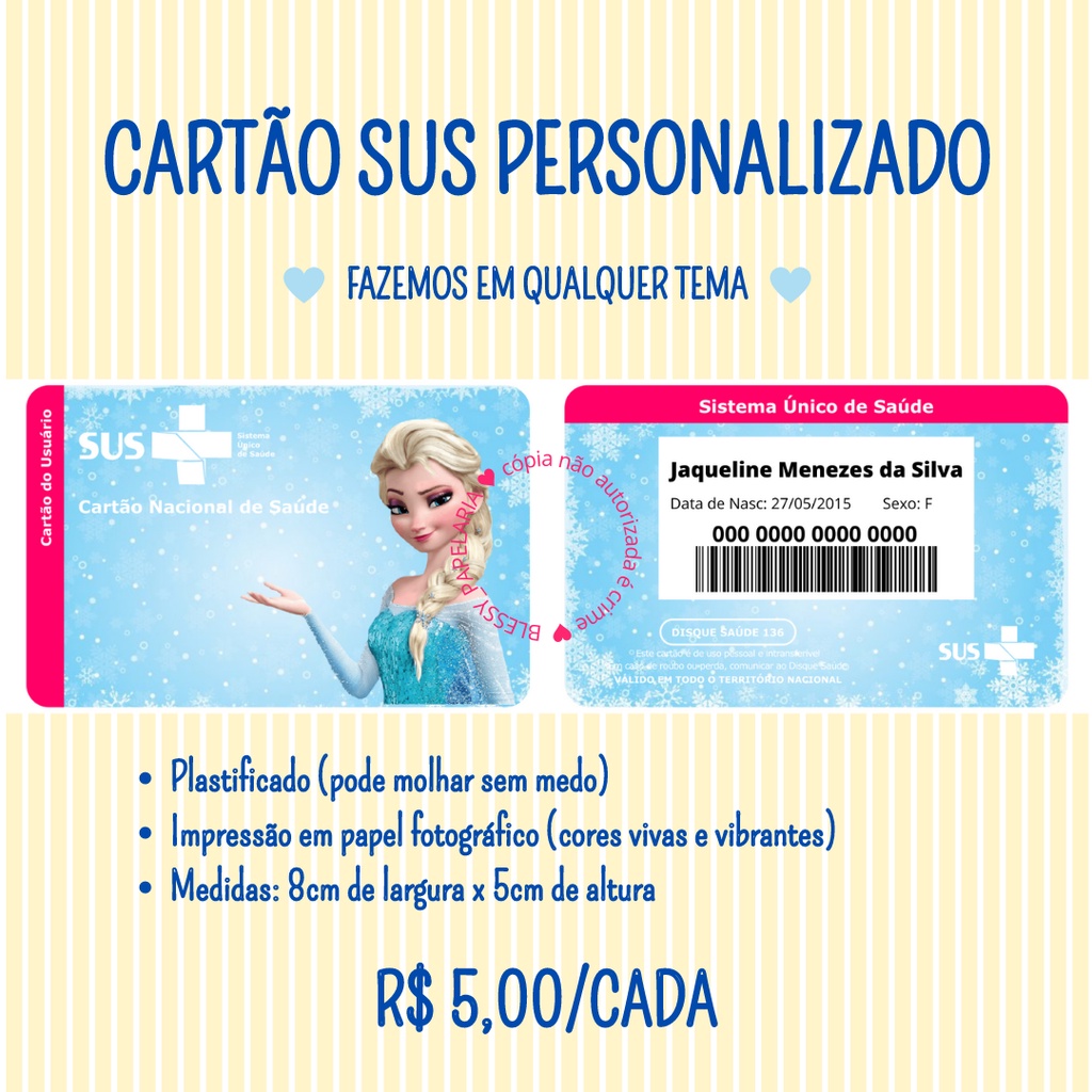 Cart O Sus Personalizado Plastificado Personalizamos Em Qualquer Tema