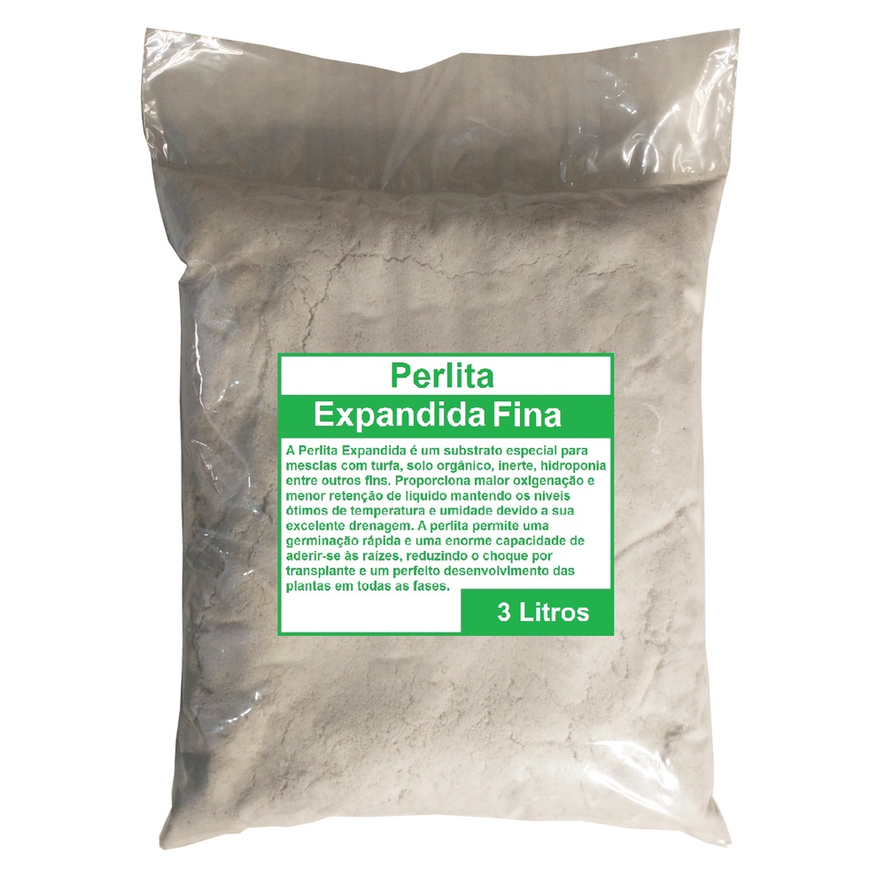 Perlita Expandida Fina 3 Litros Grow Cultivo Oxigenador De Solos