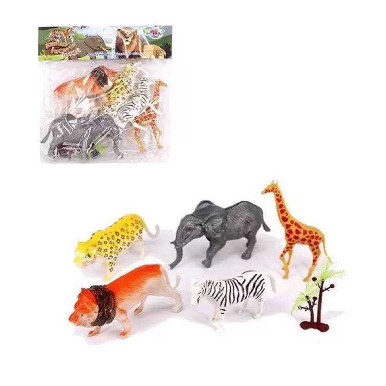 Kit Animais Selvagens Safari Miniaturas de Plástico Brinquedos