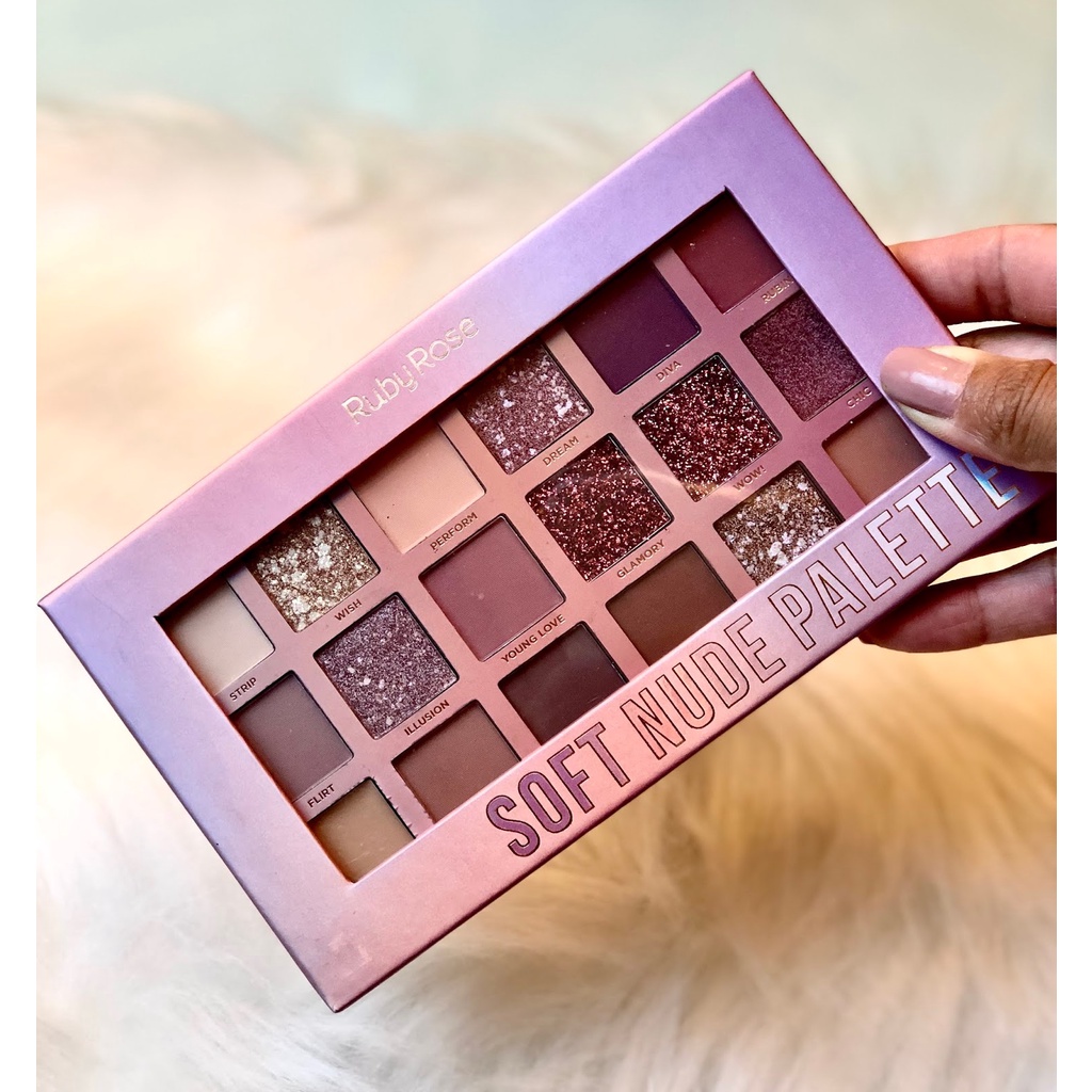 Paleta De Sombras Soft Nude Ruby Rose Hb Shopee Brasil