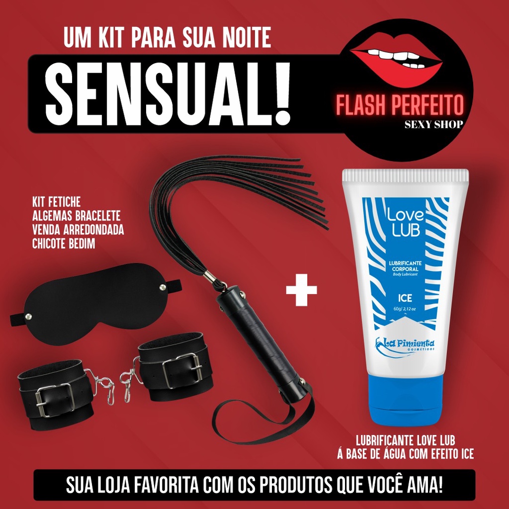 KIT FETICHE Algemas Sensual Sexy Venda Tapa Olhos Chicote Lub SEX SHOP Shopee Brasil